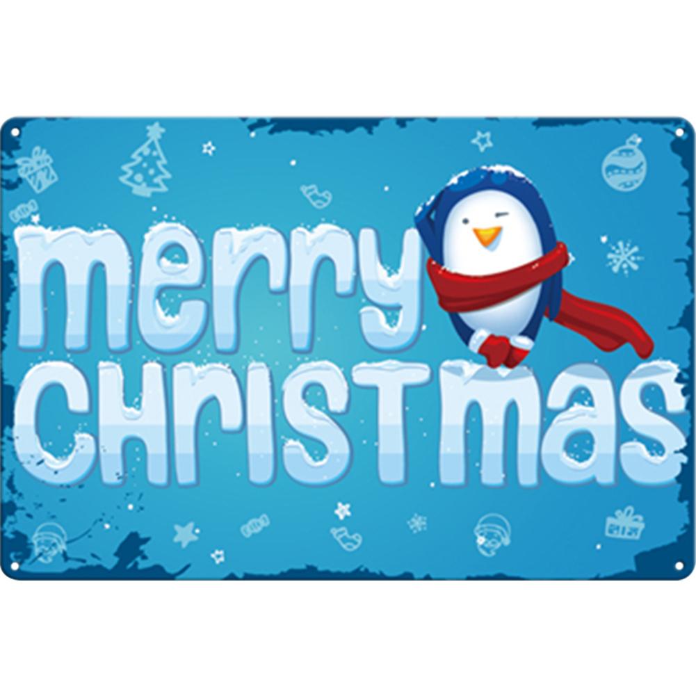 Merry Christmas Metal Tin Sign Plaque Cartoon Elk Snowflake Iron Painting Home Bar Cafe Pub Decoration Wall Art Plates