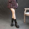 Stylish Women's Genuine Leather Mid-Calf Martin Boots - Versatile, Warm & Thick Soled for Autumn/Winter