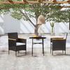 Day and Night - Day and Night 3-piece Garden Dining Set Black Synthetic Rattan