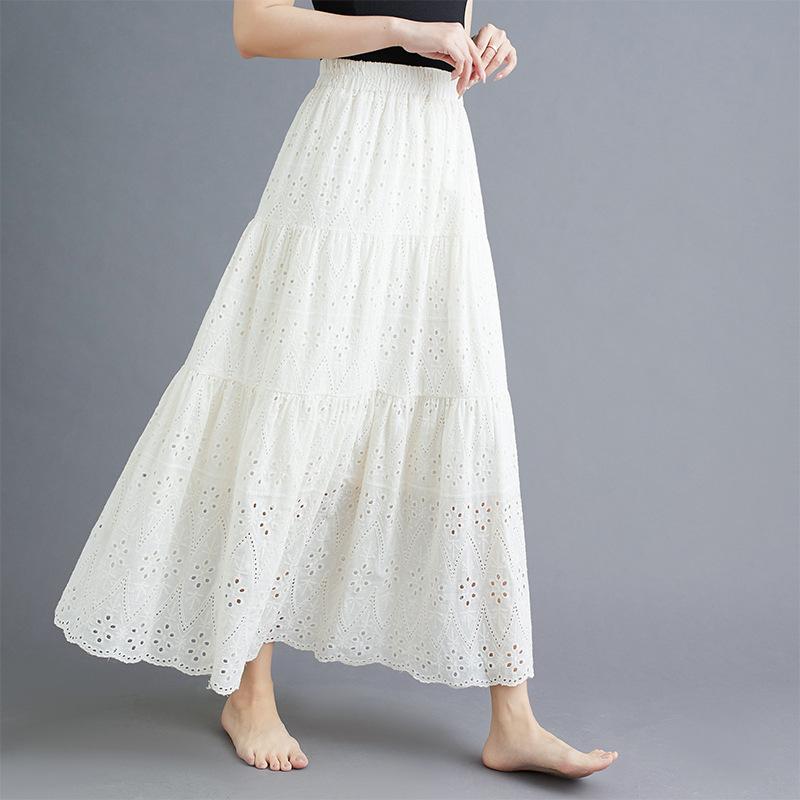 Women's Summer Openwork Embroidered Skirt