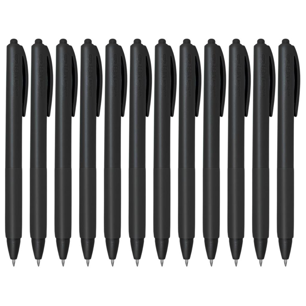Uni-Ball MFB 0.7mm Black Ink Ball Pen Pack of 12 | Retractable Pen for Office, School & Home Use