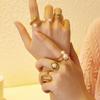 Women's Retro Korean Style Pearl Ring, INS-Inspired, 18k Gold-Plated Titanium Steel, Simple Niche Design.