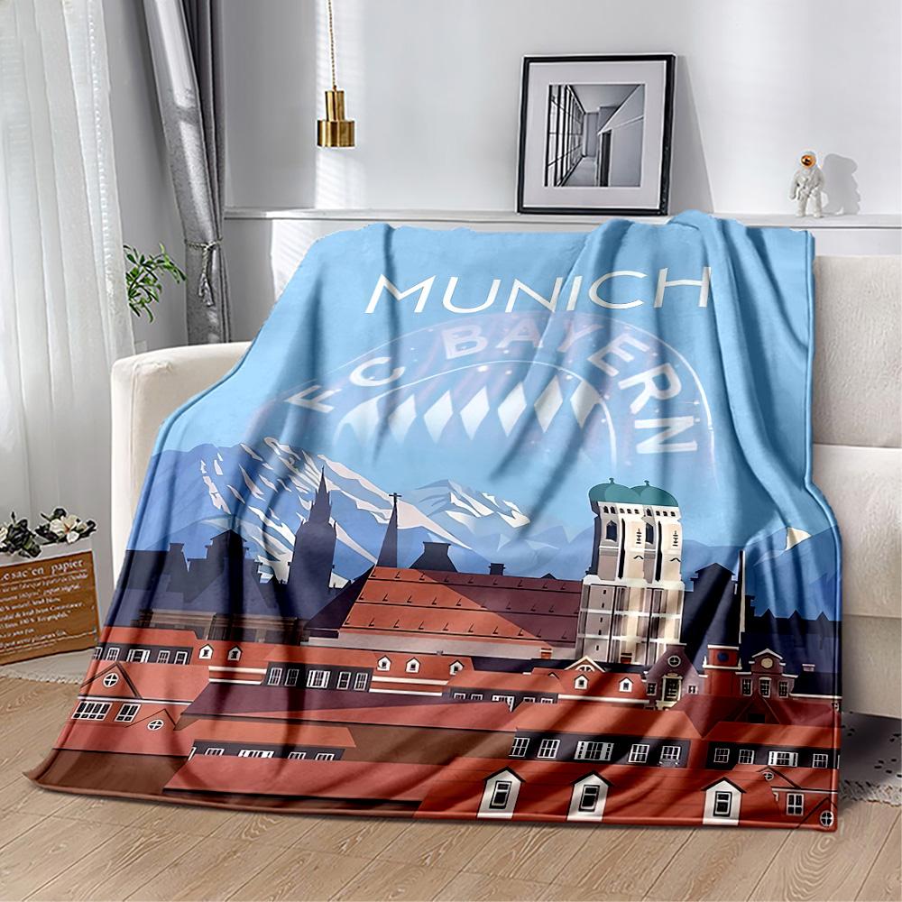 FC Bayern München Decke Bequem Groß für Bettwäsche Büro Bett für Alle Jahreszeiten Digitaldruck Geburtstag Weihnachtsgeschenk Decke