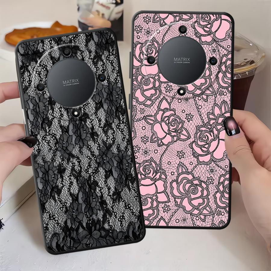Creative Lace Pattern Funda Phone Cover Case for Honor 90 X7 X6 Magic5Lite X9a X8 8X 70 200 400 Lite X5b