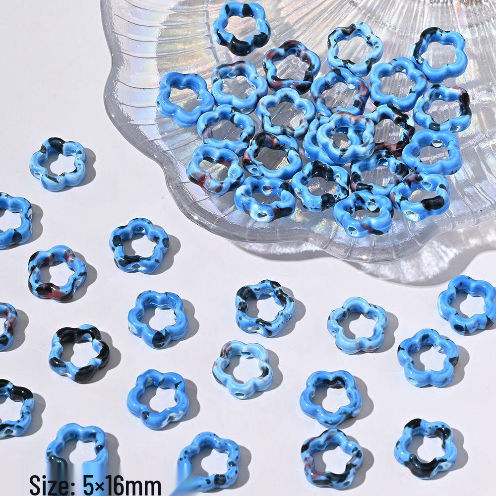 Blue Series Japanese Ceramic Seashell & Heart Beads for DIY Jewelry