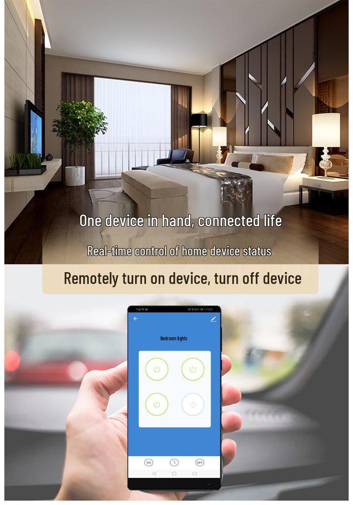 Graffiti Smart WiFi Wall Switch with Alexa & Google Voice Control, US/EU Specs, Touch Panel