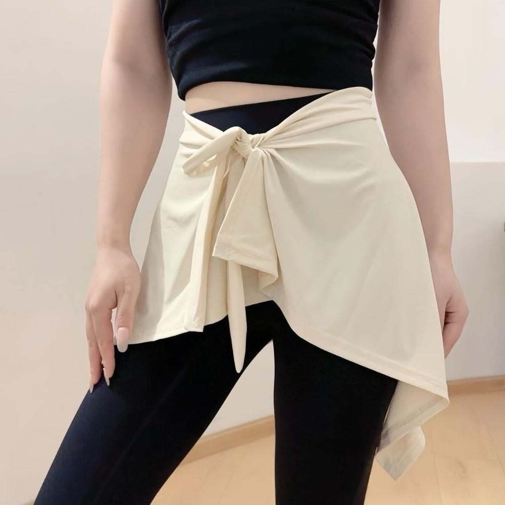 

Solid Color Ice Silk Tie Shawl Portable Running Butt Curtain Sports Activities абрикосовый