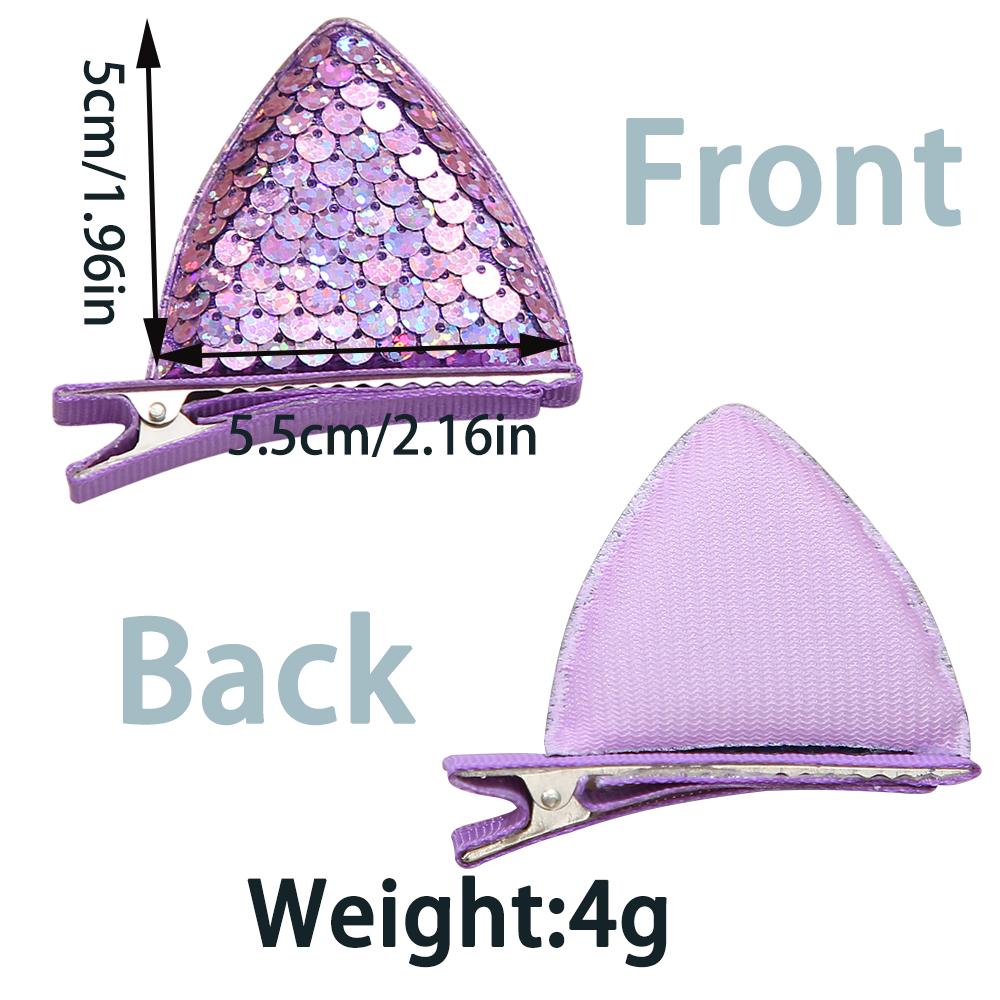 Cat Ear Side Princess Hair Clip Sweet Girl Cute Super Shiny Hair Clip Powder Sparkly Side Clip Hair Party Decoration