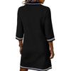 Women's Minimalist Casual Zipper Collar Pocket Color,Block Long,Sleeve Dress