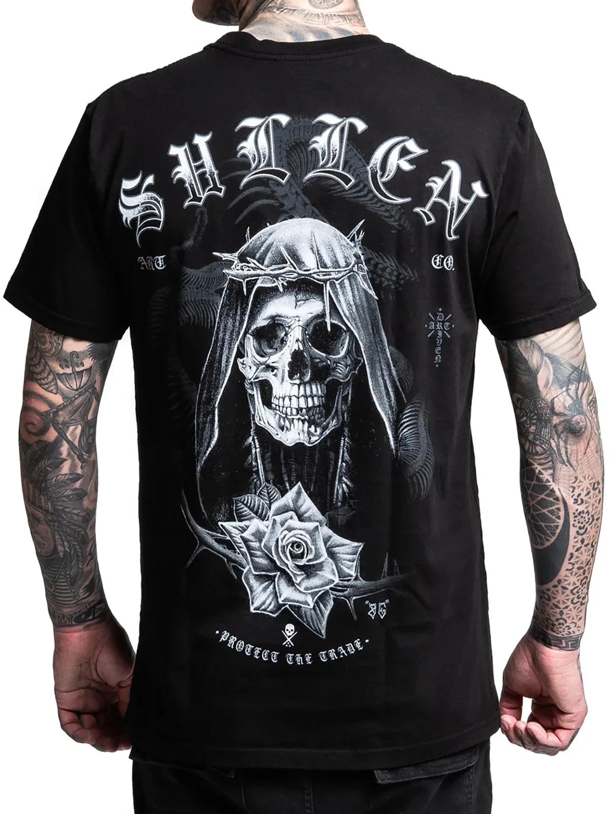 

Sullen Men s Zach Goldin Short Sleeve Premium T-shirt Tattoo Skull Style Tee M