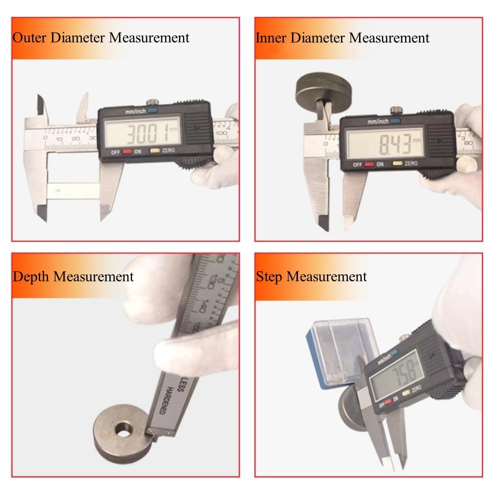 Messwerkzeug, digitaler Messschieber aus Edelstahl mit hoher Präzision, 0–150 mm, elektronischer Messschieber
