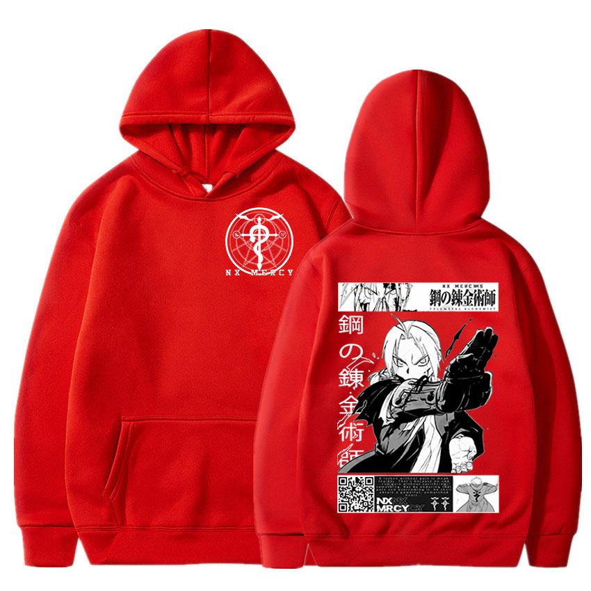 Sudaderas con Capucha de Anime Japonés Fullmetal Alchemist para