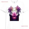 Synthwave T Shirt Retro 80s Neon Sunset City Palm Trees Vaporwave Long Or Short Sleeves Vintage Washed Slightly Unisex