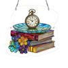 Bookish Acrylic Puzzle Suncatcher, Stained Glass Style Window Hanging Ornament, Hummingbird Floral Book DIY Sun Catcher Kit for Home Decor,