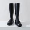 High Tube Women's Rain Shoes PVC Rain Boots with Sloping Heels Soft Horse Boots Long Tube Water Shoes Women's Rubber Shoes