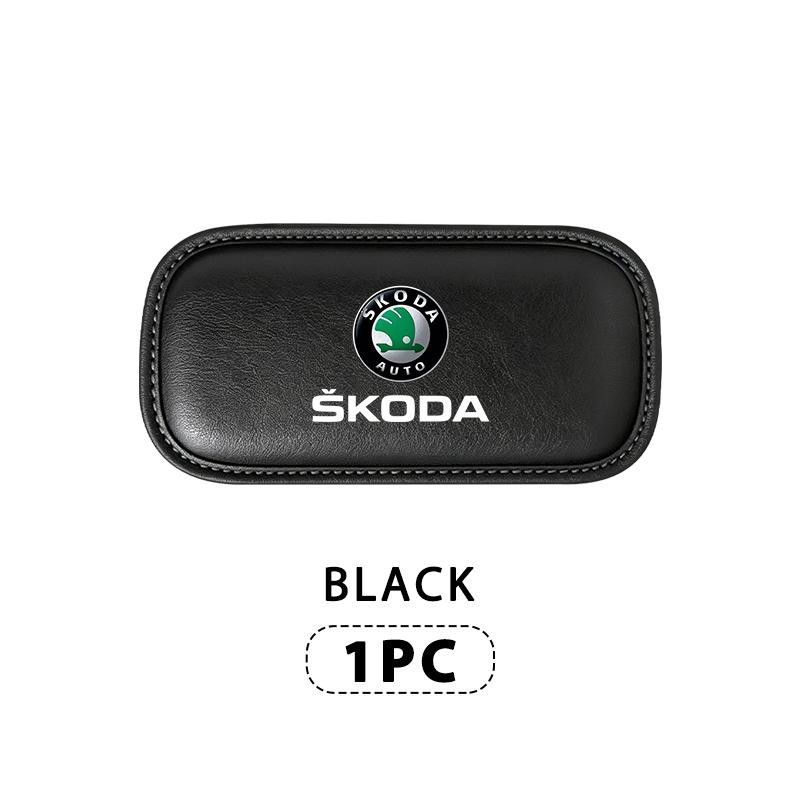 VAN4 For Skoda Leather Knee Pad Car Interior Pillow Protection Cushion Kodiaq Fabia Kamiq Karoq Octavia 2 3 Rapid Scala