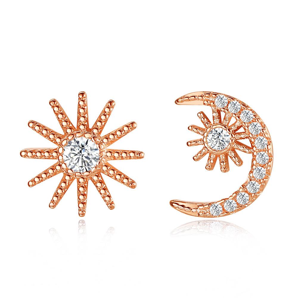 Fashionable Temperament, Asymmetrical, Star-moon Roaming, Interstellar Forest Series, Versatile Earrings