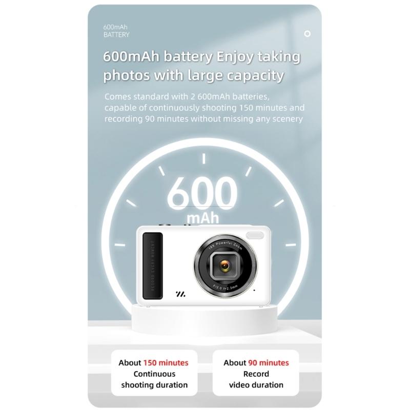 4K Digital Video Camera with 50MP Sensoring and Images Stabilization for Stunnings Visuals and Travel Photography