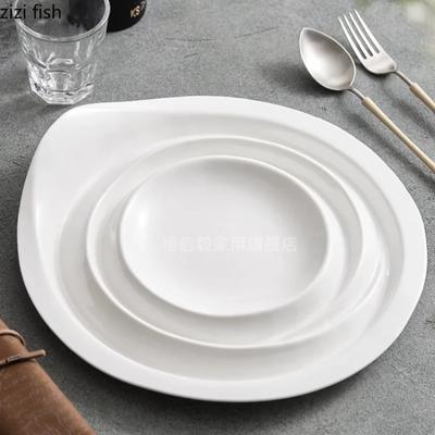 צלחת אוכל קרמית לבנה בסגנון מערבי, צלחת סטייק, צלחות סושי, צלחת צריבה, קערת קינוח, צלחת פירות, קערת סלט, צלחות ארוחת בוקר