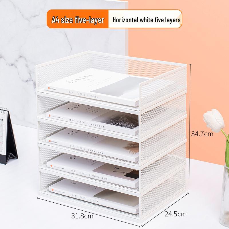 A3A4 Metal File Holder & Multi-layer Office Storage Rack