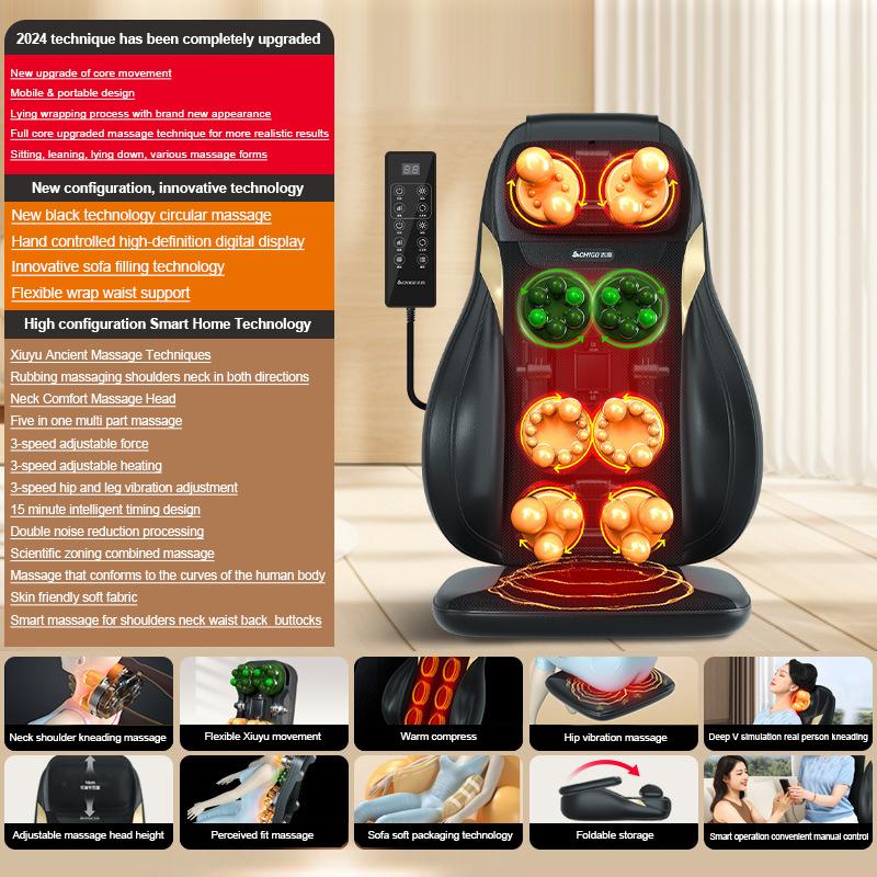 Multi-functional 3D Massage Cushion Chair Back Hip Support Kneading Massage Cushion Electric Car & Home Neck Massage Cushions