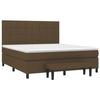 3136616 vidaXL Lit à sommier tapissier avec matelas Marron foncé 180x200 cm