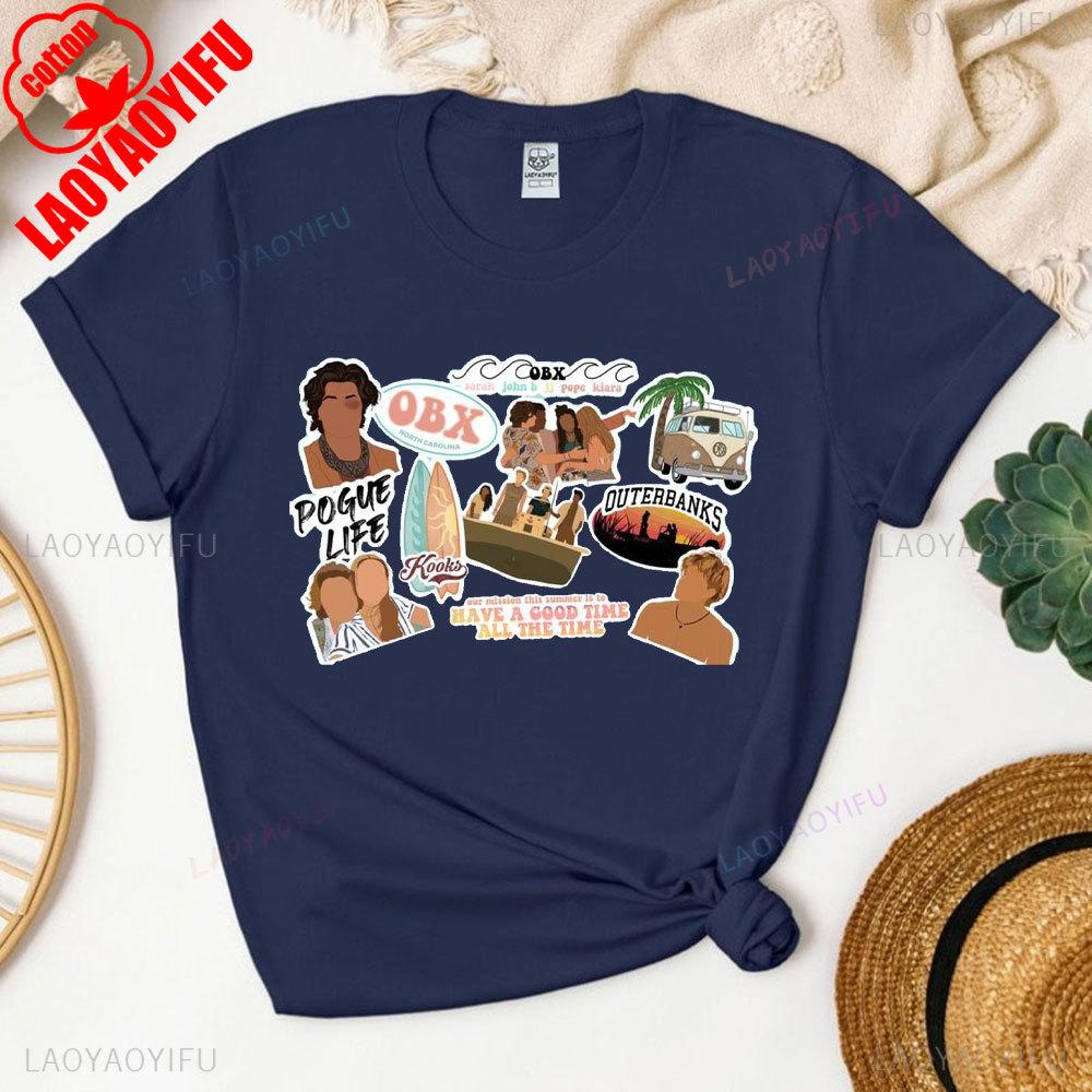 Ráj na Zemi Outer Banks Unisex Tričko Fanoušci seriálu Outer Banks Merchandise Letní dovolená Bavlněné tričko Plážové tričko Topy