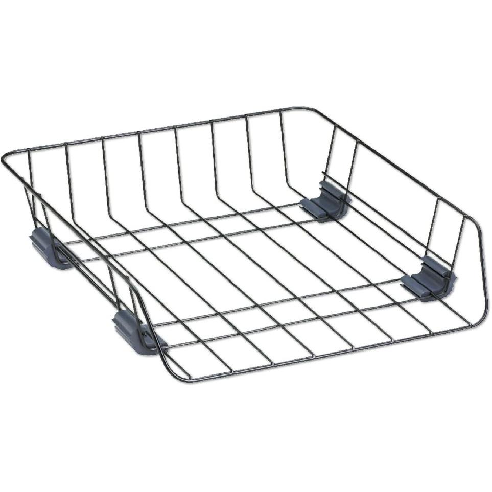 Fellowes Workstation Stacking Letter Desk Tray Organizer, Front Load, Wire, Black (66112)