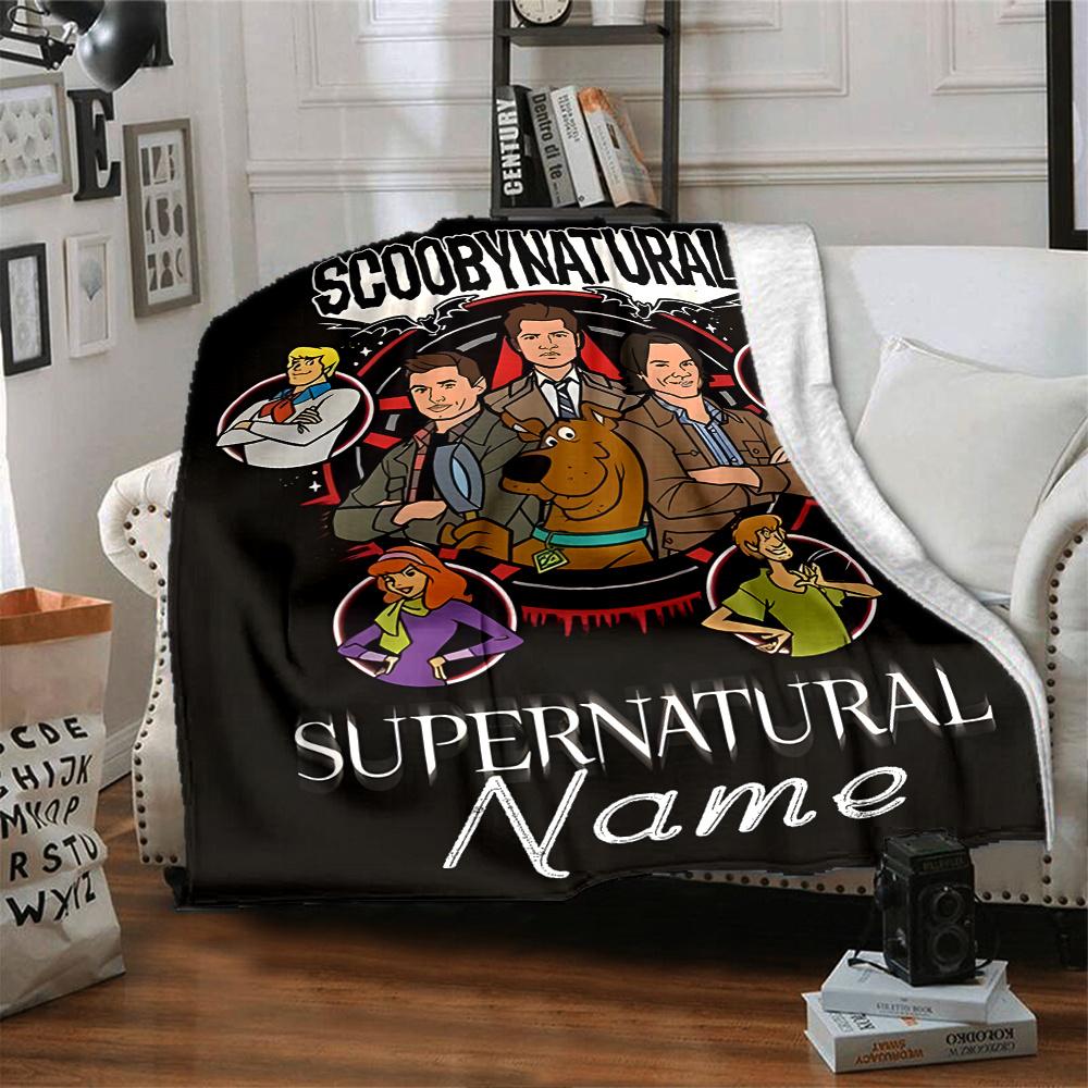 Scoobydoo Supernatural Characters Mystery Machine Four Seasons Blanket Customized With Your Name Lightweight And Warm Perfect Gift For Home Office