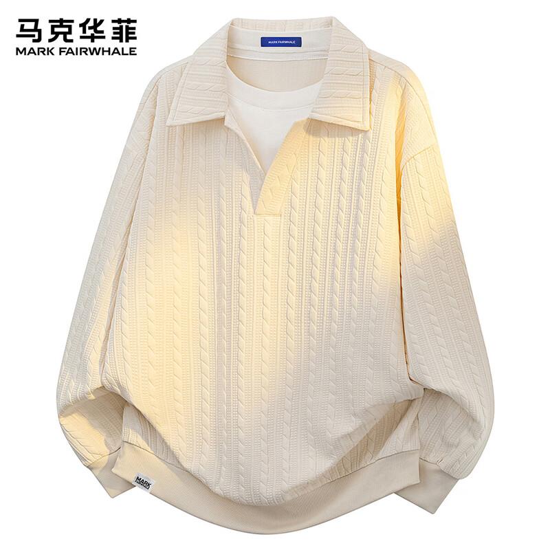 Mark Hua Fei Men's Faux Two-Piece Long Sleeve Sweatshirt