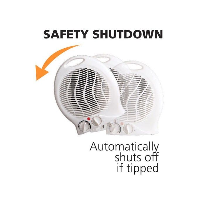 Radiateur - Panneau - Radiateur soufflant fixe 2000W, 2 vitesses, blanc