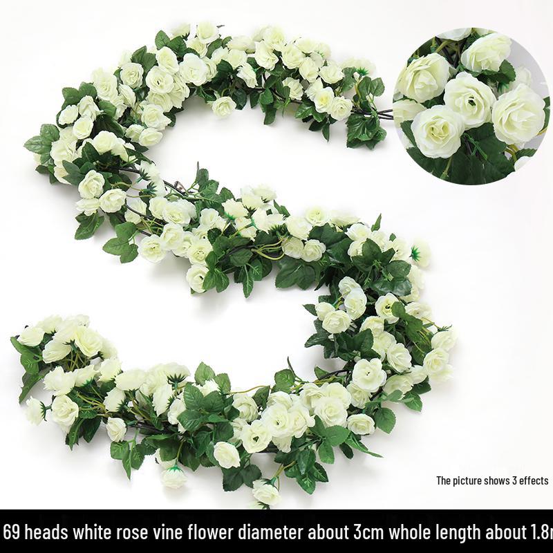 Artificial Rattan Vines for Pipe and Ceiling Decoration - Fake Green Leaves