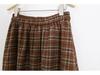 Women's Retro Plaid Wool Blend Midi Skirt - High Waist A-line with Double Pockets for Autumn/Winter