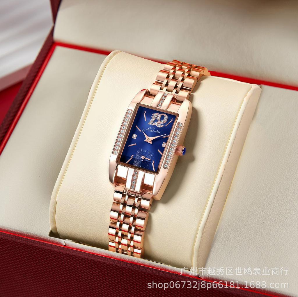 Fashion Light Luxury Diamond-Encrusted Women'S Watch High-Grade Stainless Steel Strap Fashion Waterproof Watch Women