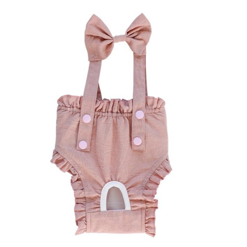 Suspender-Style Dog Sanitary Pants Adjustable Pet Dog Diapers Pet Physiological Pants  Pet In Heat S розовый