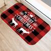 Merry Christmas! Red plaid print doormat  home decor  bathroom  kitchen  non-slip floor mat  living room  hallway rug.