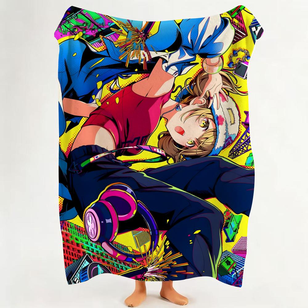 Game B BanG D Dream Throw Flannel Throw Blanket Suitable for Sofa Living Room Bedroom