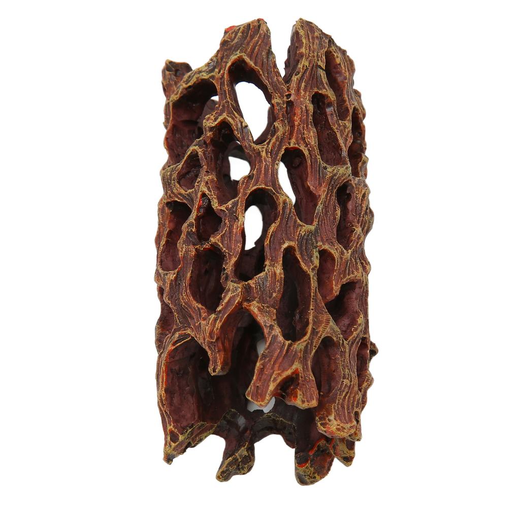 Aquarium Hollow Tree Trunk Simulation Decorative Resin Hideout Cave Fish Tank Trunk Ornament for Snakes Lizards