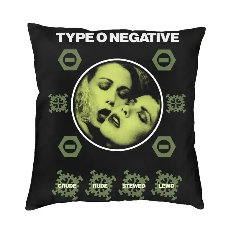 O Type Negative Logo Gothowy Zespół Heavy Metalowy Poszewka na Poduszkę Dwustronny Nadruk Poszewka na Poduszkę Dekoracyjna do Domu