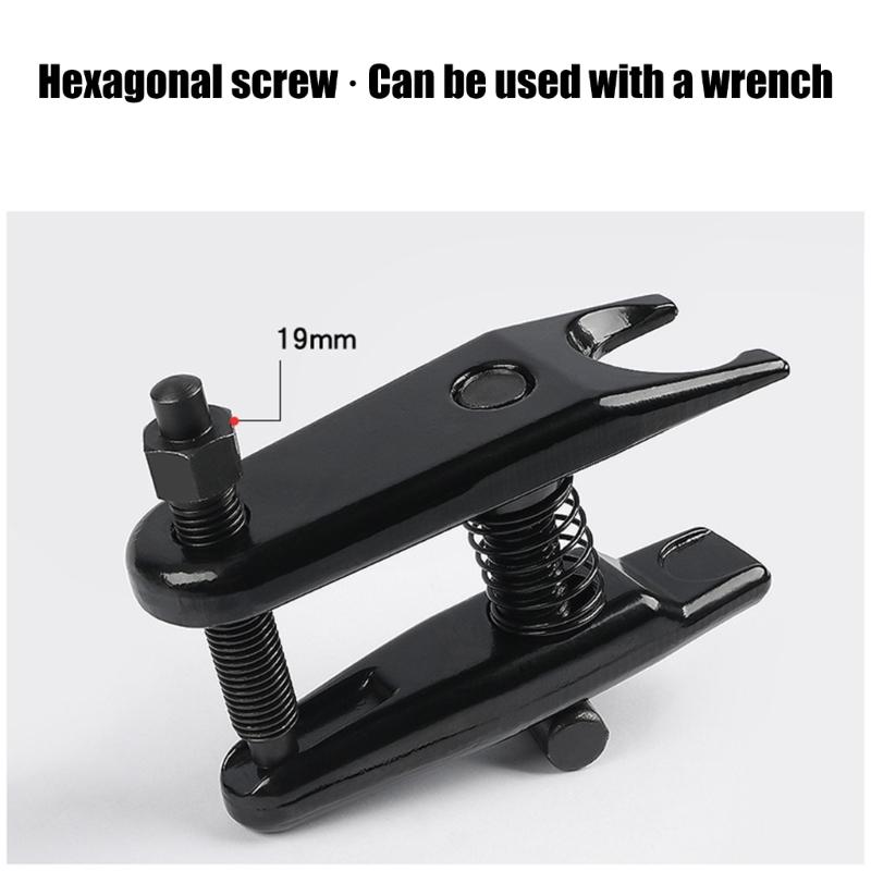 Vehicle Ball Joint Puller Tool Hexagonal Shaft Compatibility Alloy Steel Construction Twin Hole Mechanism Compact Design