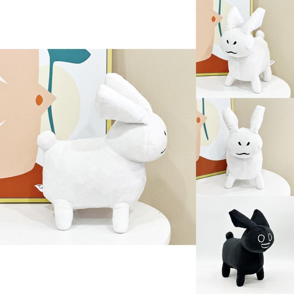 Gubby Plush Black White Red Rabbit Animal Toy With Pp Cotton Filling For Kids And Collectors