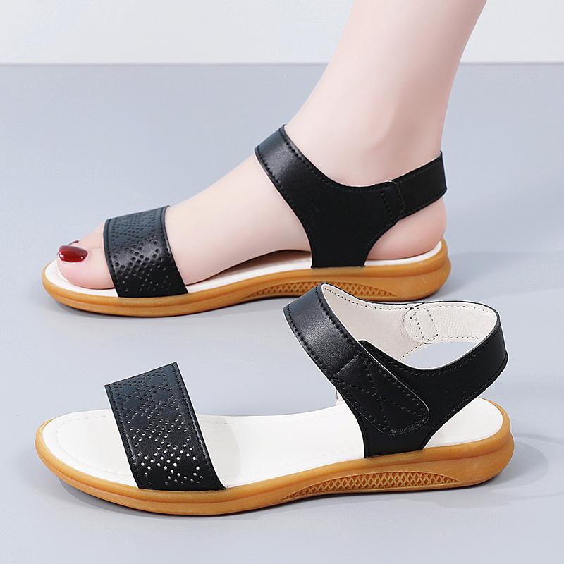 Women Black Wedge Sandals Summer White Dressy Open Toe Casual Thick Sole Platform Heel Sandals Plus Size
