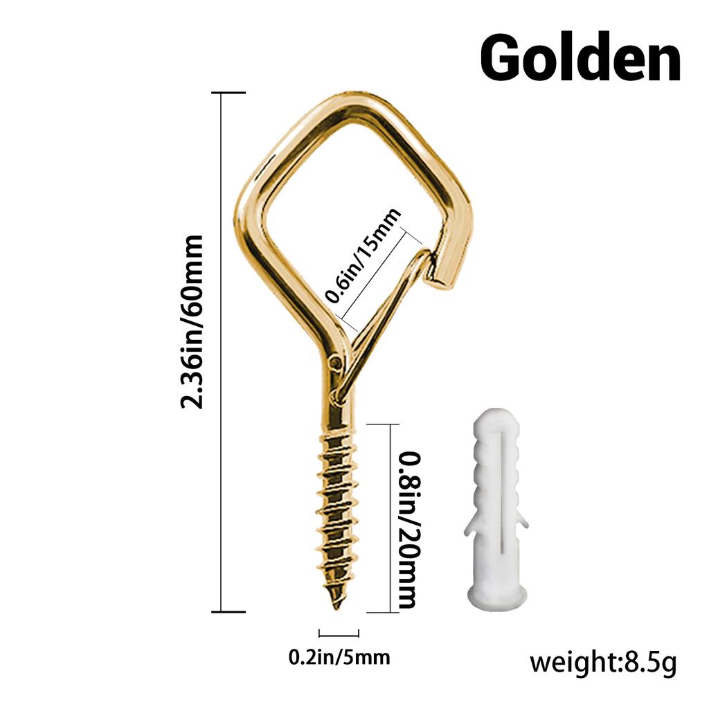 5-60Pcs Square Snap Safety Hooks Multiple Color Hook Sturdy Anti-Drop Hanging For Fixing String Lights Hanging Potted Plants