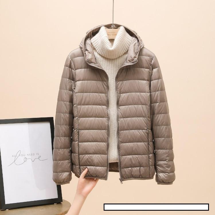 Witte Ganzendons Jas Winter Pufferjas voor Dames Mode Slank Lichtgewicht Winddicht Draagbaar Koud Weer Jas