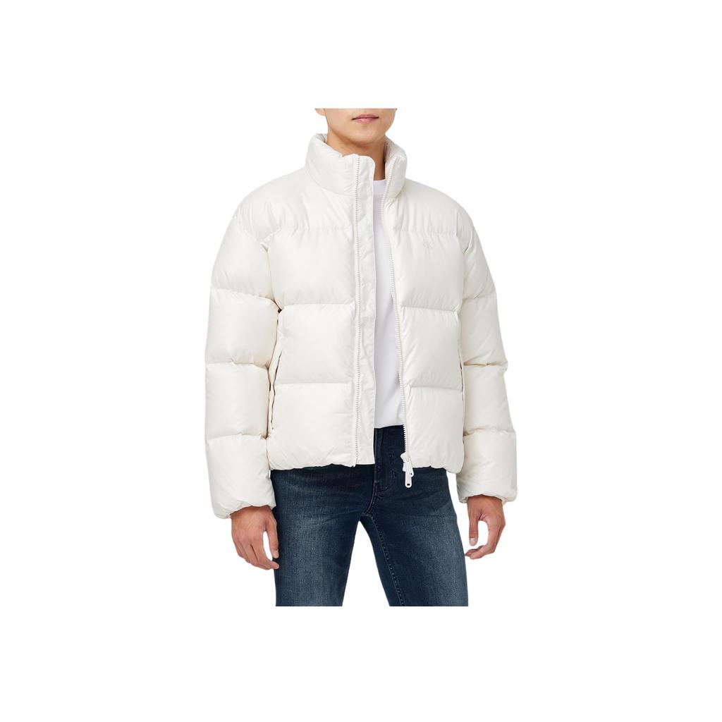 Calvin Klein Jeans Short Bread Jacket Loose Two-Way Zipper Cotton Jacket Unisex Jackets Ivory J400468YBI