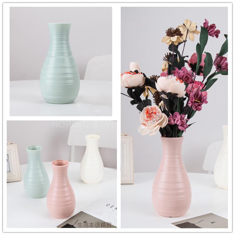 Origami Plastic Vase White Imitation Ceramic Flower Pot Flower Basket Flower Vase Decoration Home
