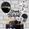 Birthday Cake Decoration Set with Balloons, Stars, Fans and Banners for Party Supplies