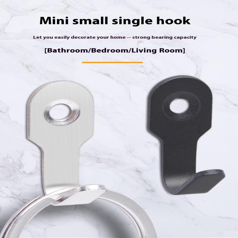 20/10Set Mini Stainless Steel Hook With Screw Items Key Rack Wall Punching J-shaped Hooks Kitchen Accessories Bathroom Hardware