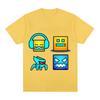 Angry Geometry Dash T-shirt Cute Cartoon T-shirt Girls' and Boys' Casual Polyester Short Sleeve Tops Children's Birthday Gift