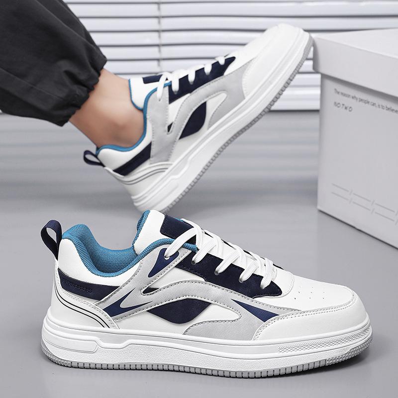Men's shoes sports shoes spring and summer new student flat shoes low-top casual shoes large size thick-soled breathable board shoes men